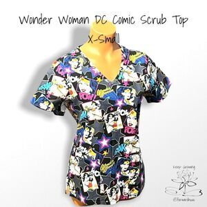 Wonder Woman DC Comic Scrub Top X-Small